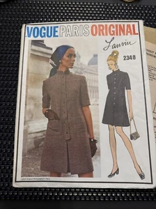 Vtg 60s Vogue Paris Original Sewing Pattern 2348 Lanvin Dress Size 10 - Picture 1 of 11