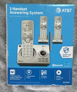 AT&T 3 Handset Answering System DL72310, Cordless Bluetooth Phone DL72310 w/ Box - Picture 1 of 2