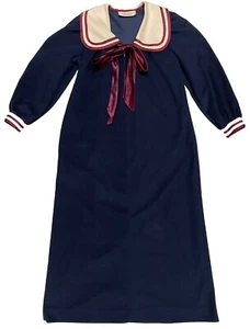 Vintage Komar Robe Size Small Half Zip Front Side Pocket Velvety Navy Blue - Picture 1 of 9