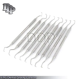 Parodontal Gracey Küretten 9er Set Dental Instrumente - Bild 1 von 4
