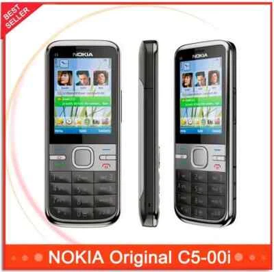 Nokia C5-00i Original 5MP Bar Style 3G WCDMA Dual Camera Bluetooth Long Phone - Image 1 of 4