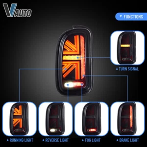 VLAND Smoked LED Tail Lights For 2007-2015 Mini Cooper Clubman R55 Assembly Pair - Foto 1 di 9