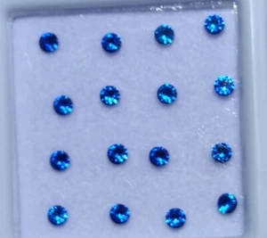 3 MM 21 Pcs Lot A+Natural Blue Color Sapphire Round Cut Certified Loose Gemstone - Picture 1 of 6