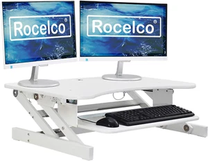 37.5" Deluxe Height Adjustable Standing Desk Converter - Quick Sit Stand up Dual - Picture 1 of 6