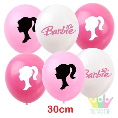9x Barbie Helium Latex Balloons. Party Supplies Lolly Bag Bunting Cake Cupcake - image 1 of 2