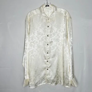 Blusa para mujer Coofandy XXL crema/beige satinado rosa floral manga larga - Imagen 1 de 9