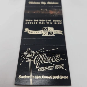 Vintage Matchcover Glen's Hik-Ry Inn Steak House Oklahoma City Oklahoma - Picture 1 of 4