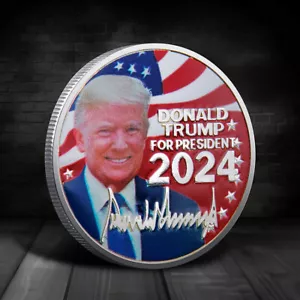 Präsident Donald Trump USA Medaille 2024 Silber Gedenkmünze Challenge Geschenk - Bild 1 von 6