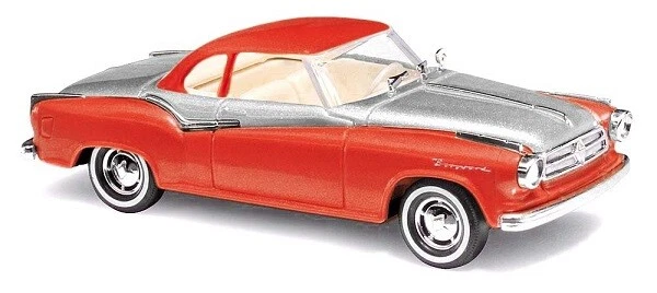 Busch 43129 - 1/87 - Borgward Isabella Coupè »Metallica« Rosso/Argento - Nuovo - Immagine 1 di 1