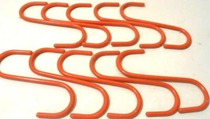 S HOOKS 10 PC. S HOOK H.D. RED 5" INCH STEEL PLANT S-HOOK PVC COATED - Picture 1 of 5