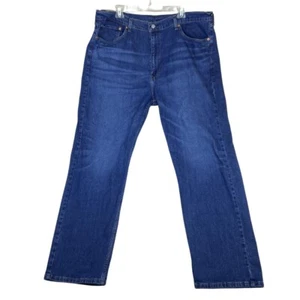 Levis 505 Jeans Classic Straight Fit Blue Cotton Size 42 X 32 Mens Casual - Picture 1 of 8