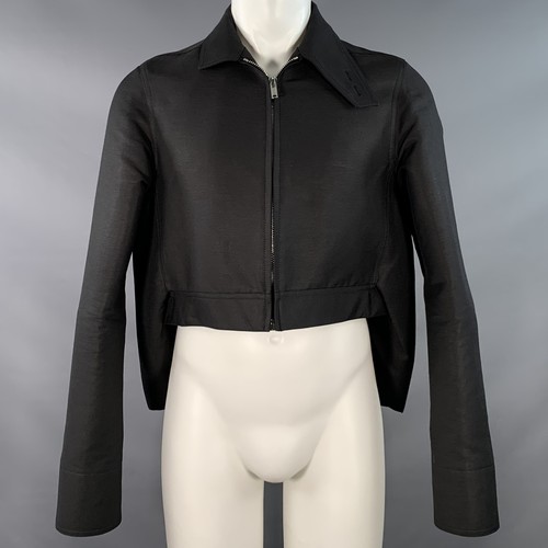 Giacca nera RICK OWENS taglia 38 misto cotone blouson zip