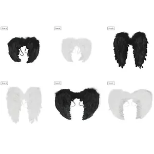 Adults Feather Angel Wings w/Elastic Band Halloween Christmas Cosplay AU - Picture 1 of 35