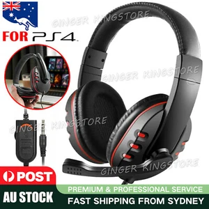 3.5mm Gaming Headset Headphone with Microphone for PC Laptop Sony PS4 Xbox One - Picture 1 of 9