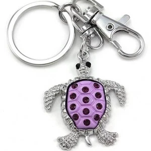 Purp Sea Turtle Turtoise Animal Keychain Car Key Ring Enamel Handbag Purse Charm - Picture 1 of 1