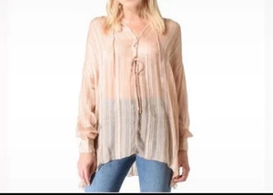 IRO Mock Neck Long Sleeve Blouse Size UK 10 Summer Holiday Designer Wear Viscose - Picture 1 of 11