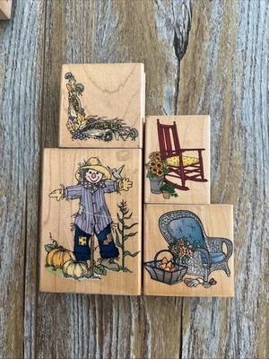 Sello de goma de cosecha de espantapájaros otoño otoño ~ ARTES DE HÉROE ~ de colección 94-96’ Foto 1 de 4