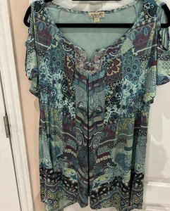 One World Dress Women’s Size XL Embellished V Neck  Stretchy - Picture 1 of 8
