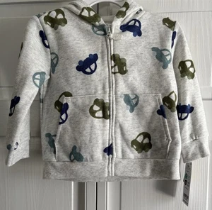 Sudadera con Capucha Carter's 18M Gris Coche Manga Larga Cremallera Completa - Imagen 1 de 4