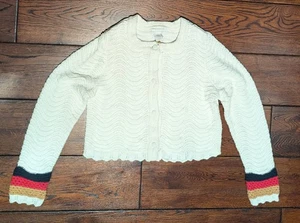 House of Harlow 1960 weiße Baumwollmischung Häkel Strickjacke Pullover Gr. M - Neu mit Etikett - Bild 1 von 20