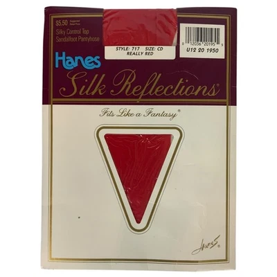 Колготки Hanes Silk Reflections Control Top компакт-диск большие действительно красные Sandalfoot - Изображение 1 из 3