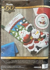 Bucilla 18" Felt Stocking Kit Santa's Snowman #86862 Special Edition w Ornament - Picture 1 of 6