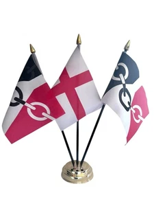 BLACK COUNTRY and ENGLAND ST GEORGE TABLE FLAG SET of 3 flags and base - Picture 1 of 1