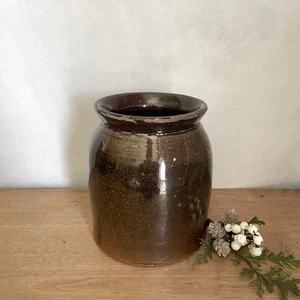 Vintage kleine Keramik Keramik Topf Vase hellbraun neutral Deko Stück - Bild 1 von 7