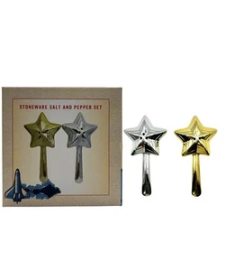 Keramik Gold & Silber Salz + Pfeffer Stern Zauberstäbe NEU - Bild 1 von 7