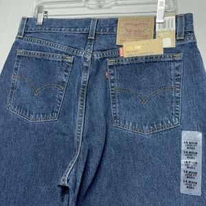 VTG 90s Levis 560 Denim Jeans - Dark Wash - DEADSTOCK - Womens 14 M - 33" Waist - Picture 1 of 6