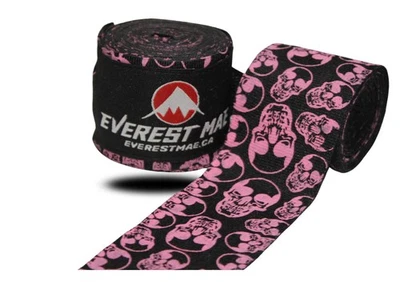 Everest MAE 180" Envolturas de Mano Boxeo Púrpura Calavera Semi Elástico Gancho y Cierre de Lazo Foto 1 de 4