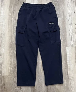 AND 1 Baggy Cargo Sweatpants Mens Medium Navy Blue - Picture 1 of 8