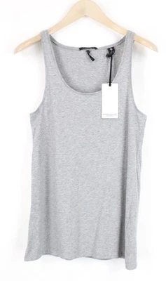 MAISON SCOTCH Women's Top M Grey Sleeveless Melange Cotton Crew Neck Lightweight - Image 1 of 4