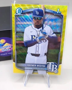 2025 Bowman Chrome⚾ Raymer Medina BCP-175 😎Yellow Refractor /75 Tampa Bay Rays - Picture 1 of 3