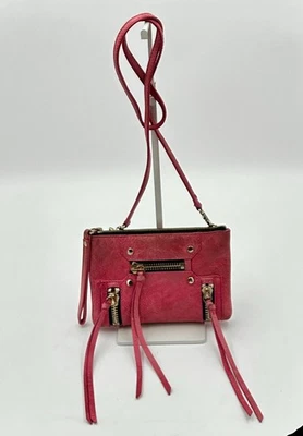Botkier Mini Crossbody Bag Womens Pink Leather Tassel Zip Purse 9x6 Y2K Designer - Image 1 of 4