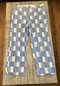 Vintage 60s RARE Bleeding Madras Patchwork Pants Mod Disco Golf INDIA 36x31 - Bild 1 von 16