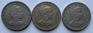 3 PIECE LOT BRAZIL 1901 400 REIS KM# 505 NICE QUALITY COPPER-NICKEL COINS - Picture 1 of 2