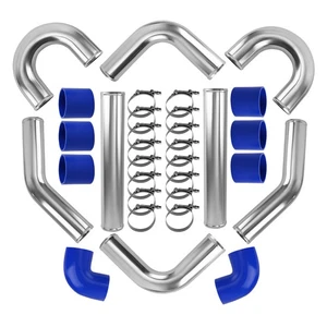 8x Kit de tuberías intercooler de aluminio universal de 3" pulgadas + manguera de silicona + abrazaderas - Imagen 1 de 11
