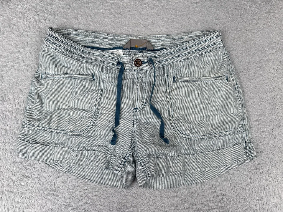 Pantalones Cortos The North Face Para Mujer 8 Azul Blanco Rayas Cordón Informal Verano Foto 1 de 4