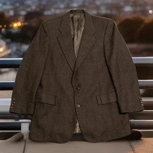 CHRISTIAN DIOR Monsieur Wolle Tweed Blazer Herren 40 L Braun Anzug Jacke Sport Mantel - Bild 1 von 11