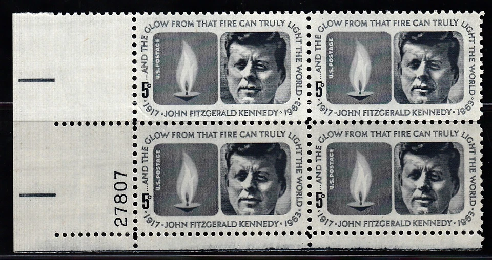 USA 1964 KENNEDY MEMORIAL ISSUE PLATE BLOCK OF 4 SCOTT 1246 MNH - Image 1 of 1