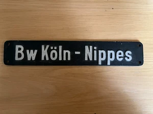 original Halteschild Bw Köln-Nippes, Unikat Gußeisen, Rarität - Bild 1 von 3