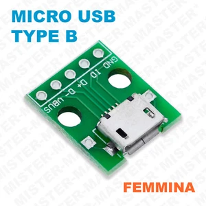 CONNETTORE MICRO USB PRESA FEMMINA 5 POLI BASETTA A SALDARE - 5 PEZZI - Photo 1/3