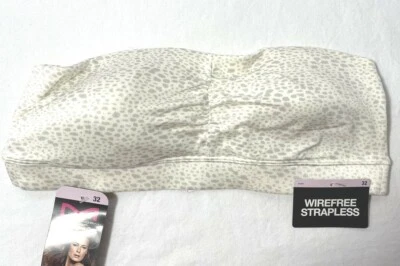 103X02 Maidenform 40974 The Dream Collection Bandeau Contour Bra 32 Ivory/Grey  - Image 1 of 2