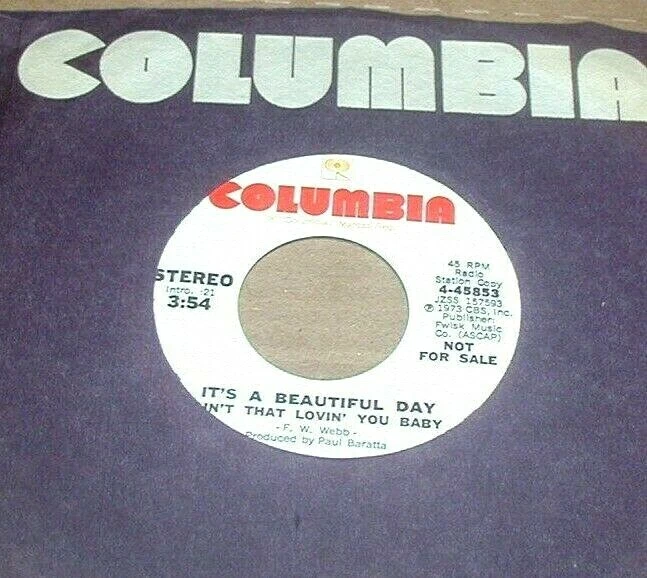It's A Beautiful Day Ain't That Lovin You Baby CBS PROMO 45 1973 MONO Stereo - Image 1 of 1