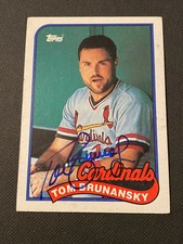 Tom Brunansky Signed 1989 Topps Card Auto St. Louis Cardinals Autograph COA