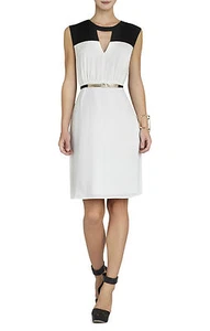 NEU BCBGMAXAZRIA WEISS KOMBI JIMI FARBBLOCK KLEID WQR6Z975/M183A GRÖSSE 6 - Bild 1 von 2