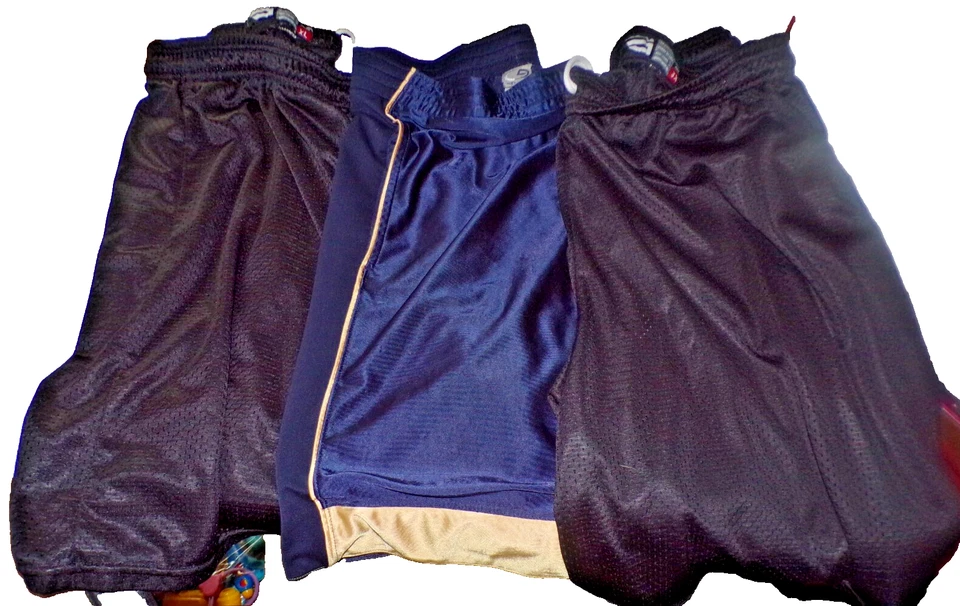 3 sport shorts size XL & 3X Game Gear black Shorts Champion blue/gold Medium S2 - Image 1 of 3
