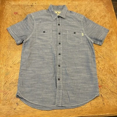 Woolrich Shirt Men's Medium Cotton Blue Denim Short Sleeve Button Down - Image 1 of 4