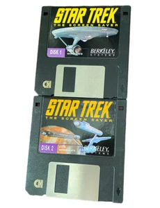Star Trek Screen Saver Floppy Disk 1992 Macintosh PC 3.5" 90s Computer Vtg - Picture 1 of 3